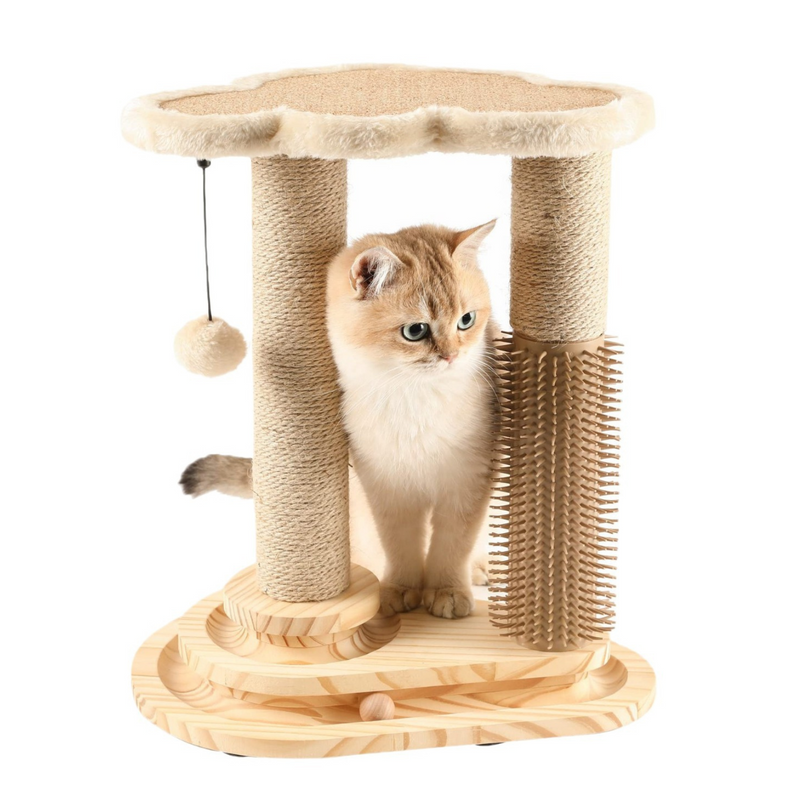 Deluxe Cat Scratching Post – All-in-One Play, Scratch, and Groom Centre