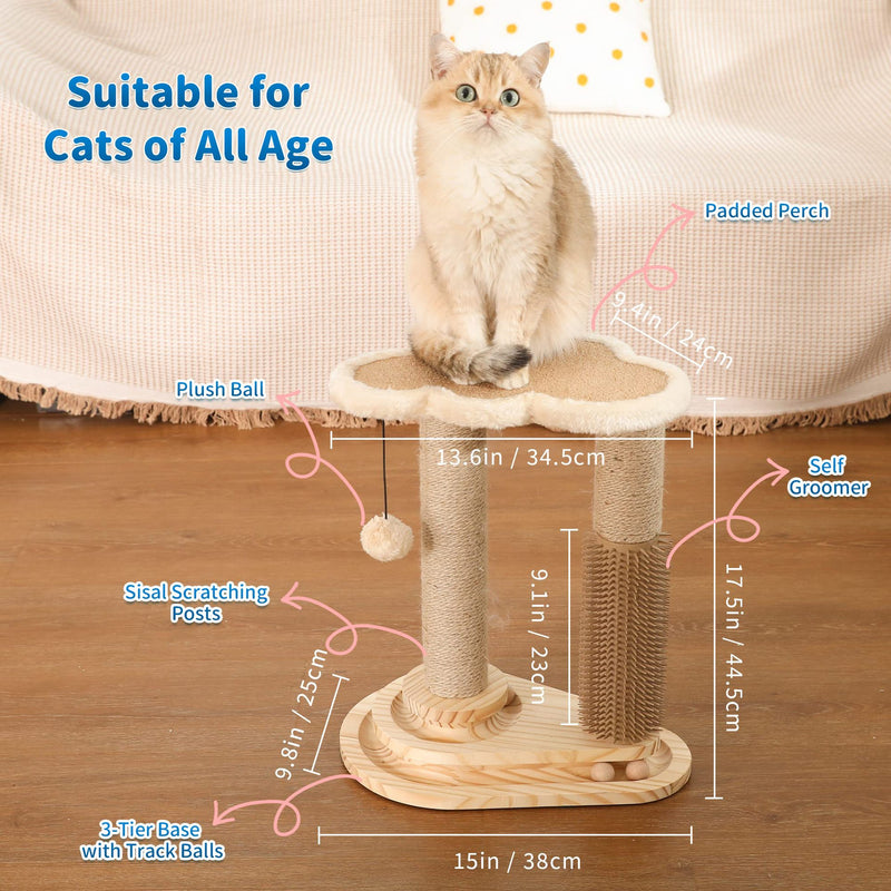 Deluxe Cat Scratching Post – All-in-One Play, Scratch, and Groom Centre