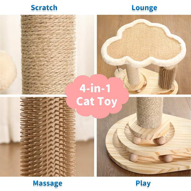 Deluxe Cat Scratching Post – All-in-One Play, Scratch, and Groom Centre